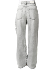 JEANS DONNA ICON DENIM POPPY GREY A GAMBRA DRITTA CON ROTTURE