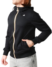 GIUBBINO UOMO K-WAY RAINER BLACK IN SCUBA LEGGERO CON CAPPUCCIO E ZIP