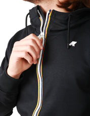GIUBBINO UOMO K-WAY RAINER BLACK IN SCUBA LEGGERO CON CAPPUCCIO E ZIP