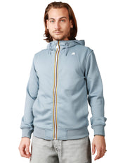 GIUBBINO UOMO K-WAY RAINER GRAY IN SCUBA LEGGERO CON CAPPUCCIO E ZIP