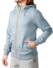 GIUBBINO UOMO K-WAY RAINER GRAY IN SCUBA LEGGERO CON CAPPUCCIO E ZIP