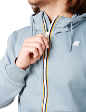GIUBBINO UOMO K-WAY RAINER GRAY IN SCUBA LEGGERO CON CAPPUCCIO E ZIP