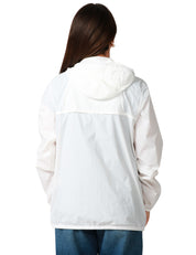 GIUBBINO DONNA K-WAY LE VRAI CLAUDE 4.0 WHITE IN TESSUTO MICRO RIPSTOP IMPERMEABILE CON ZIP E CAPPUCCIO