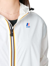 GIUBBINO DONNA K-WAY LE VRAI CLAUDE 4.0 WHITE IN TESSUTO MICRO RIPSTOP IMPERMEABILE CON ZIP E CAPPUCCIO