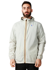 GIUBBINO UOMO K-WAY LE VRAI 4.0 CLAUDE BEIGE IN TESSUTO MICRO RIPSTOP IMPERMEABILE CON ZIP E CAPPUCCIO
