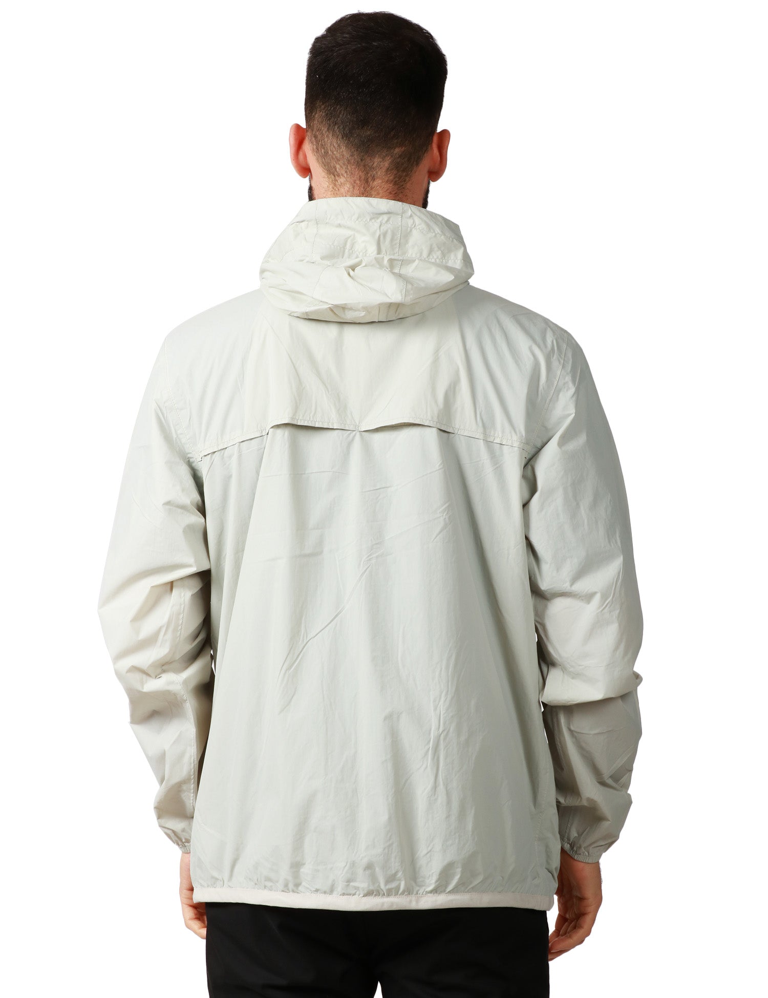 GIUBBINO UOMO K-WAY LE VRAI 4.0 CLAUDE BEIGE IN TESSUTO MICRO RIPSTOP IMPERMEABILE CON ZIP E CAPPUCCIO