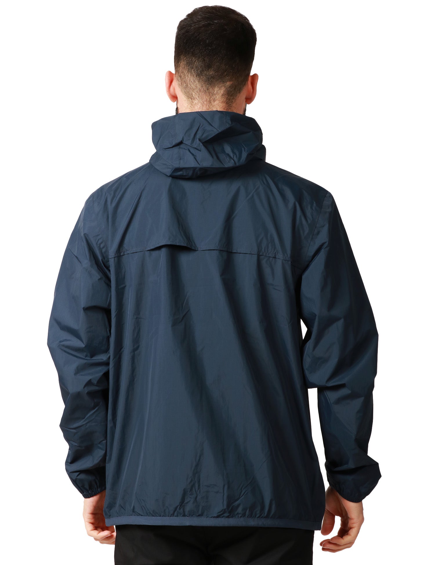 GIUBBINO UOMO K-WAY LE VRAY 4.0 CLAUDE BLU IN TESSUTO MICRO RIPSTOP IMPERMEABILE CON ZIP E CAPPUCCIO