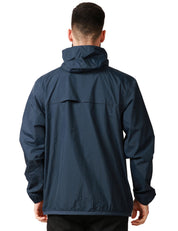 GIUBBINO UOMO K-WAY LE VRAY 4.0 CLAUDE BLU IN TESSUTO MICRO RIPSTOP IMPERMEABILE CON ZIP E CAPPUCCIO
