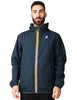 Giubbino uomo k-way le vray 4.0 claude blu in tessuto micro ripstop impermeabile con zip e cappuccio