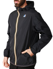 GIUBBINO UOMO K-WAY LE VRAY 4.0 CLAUDE BLACK IN TESSUTO MICRO RIPSTOP IMPERMEABILE CON CAPPUCCIO E ZIP