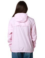 GIUBBINO DONNA K-WAY LE VRAI CLAUDE 4.0 ROSA IN TESSUTO MICRO RIPSTOP IMPERMEABILE CON ZIP E CAPPUCCIO
