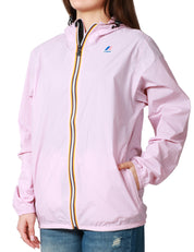 GIUBBINO DONNA K-WAY LE VRAI CLAUDE 4.0 ROSA IN TESSUTO MICRO RIPSTOP IMPERMEABILE CON ZIP E CAPPUCCIO