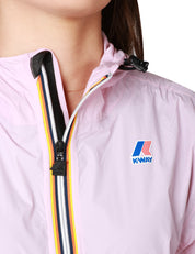 GIUBBINO DONNA K-WAY LE VRAI CLAUDE 4.0 ROSA IN TESSUTO MICRO RIPSTOP IMPERMEABILE CON ZIP E CAPPUCCIO