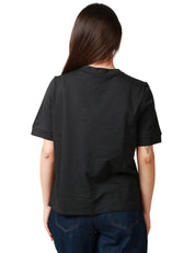T-SHIRT DONNA K-WAY LEDA NERA CON SCOLLO A V IN JERSEY