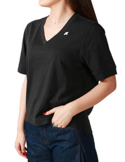 T-SHIRT DONNA K-WAY LEDA NERA CON SCOLLO A V IN JERSEY