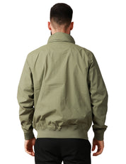 GIUBBINO UOMO K-WAY AMAURY VERDE IN NYLON STRETCH IMPERMEABILE CON CAPPUCCIO A SCOMPARSA E BORDI A COSTINA