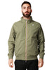 Giubbino uomo k-way amaury verde in nylon stretch impermeabile con cappuccio a scomparsa e bordi a costina