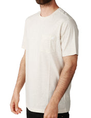 T-SHIRT UOMO K-WAY SIGUR BIANCA IN JERSEY CON TASCHINO SUL PETTO