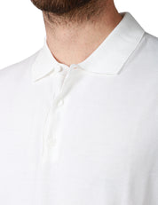 POLO UOMO K-WAY PLEYNE BIANCA A MEZZE MANICHE IN FILATO DI PURO COTONE ANTI PILLING