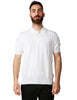 Polo uomo k-way pleyne bianca a mezze maniche in filato di puro cotone anti pilling