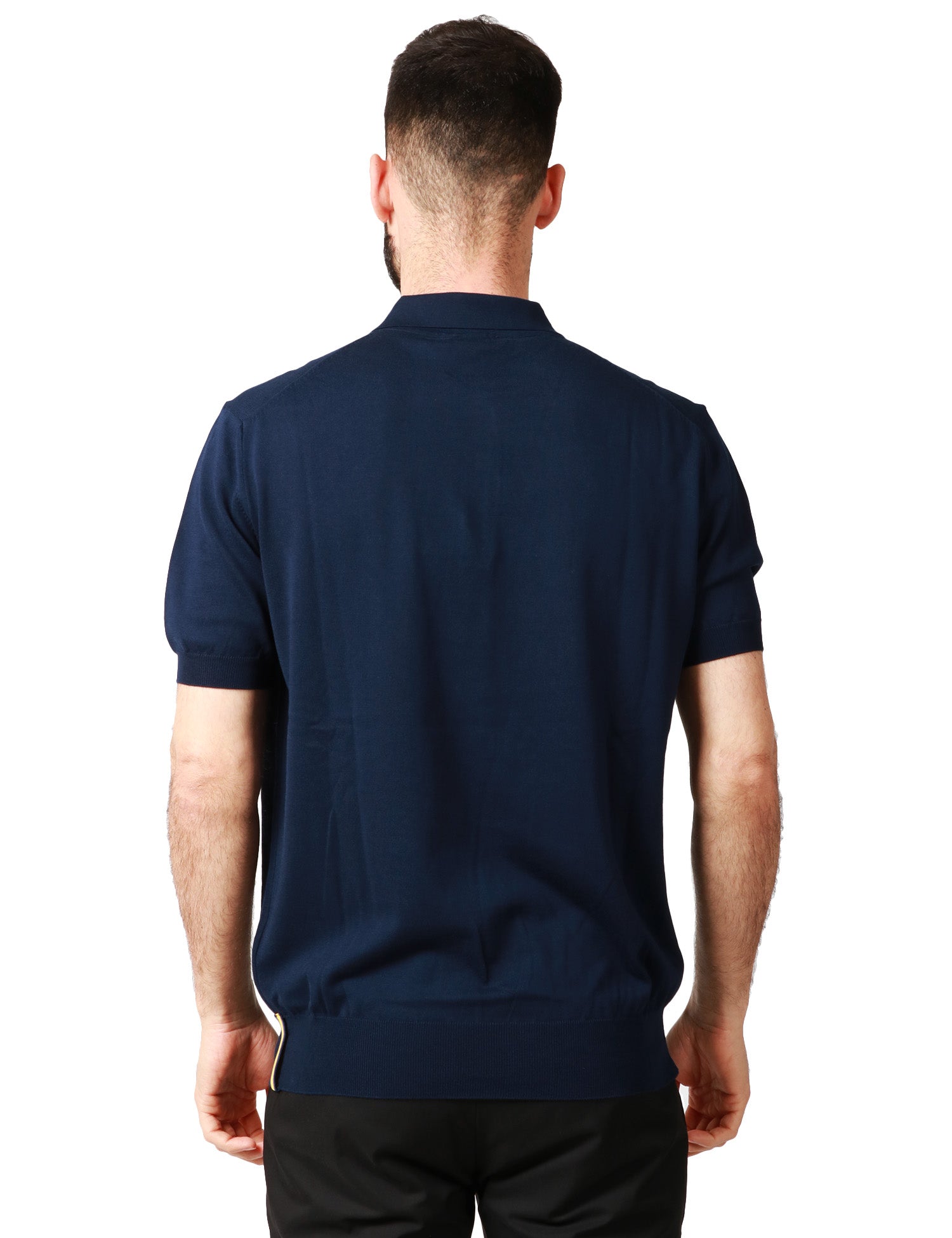POLO UOMO K-WAY PLEYNE BLU SCURO A MANICA CORTA IN FILATO DI PURO COTONE ANTI PILLING