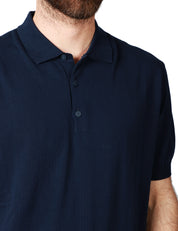 POLO UOMO K-WAY PLEYNE BLU SCURO A MANICA CORTA IN FILATO DI PURO COTONE ANTI PILLING