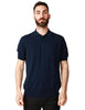 Polo uomo k-way pleyne blu scuro a manica corta in filato di puro cotone anti pilling