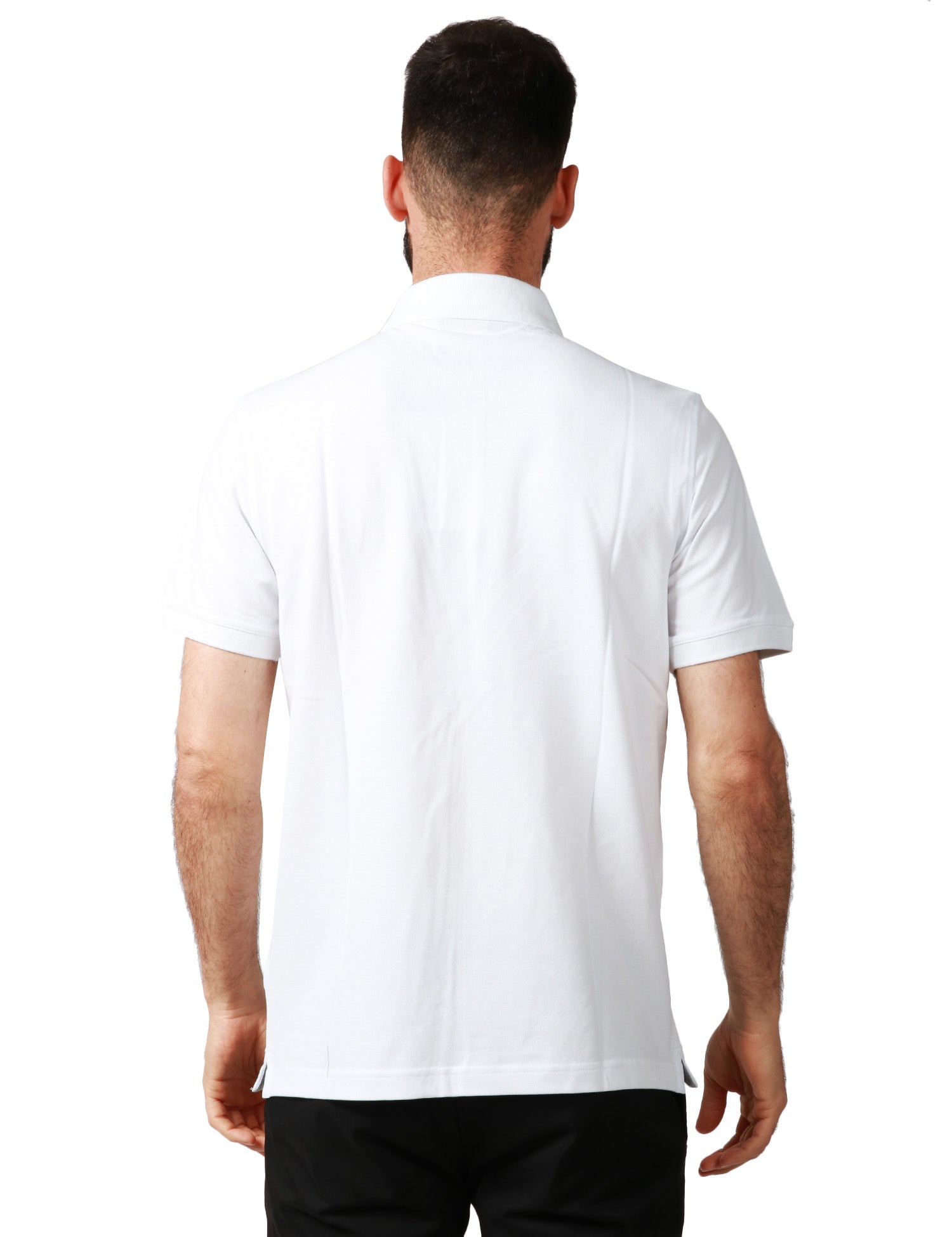 POLO UOMO K-WAY AMEDEE BIANCA A MEZZE MANICHE IN PIQUET ELASTICIZZATO