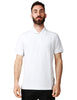 Polo uomo k-way amedee bianca a mezze maniche in piquet elasticizzato