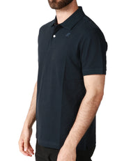 POLO UOMO K-WAY AMEDEE BLU SCURO A MEZZE MANICHE IN PIQUET ELASTICIZZATO
