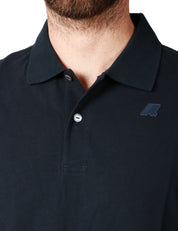 POLO UOMO K-WAY AMEDEE BLU SCURO A MEZZE MANICHE IN PIQUET ELASTICIZZATO