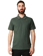 POLO UOMO K-WAY AMEDEE VERDE SCURO A MEZZE MANICHE IN PIQUET ELASTICIZZATO