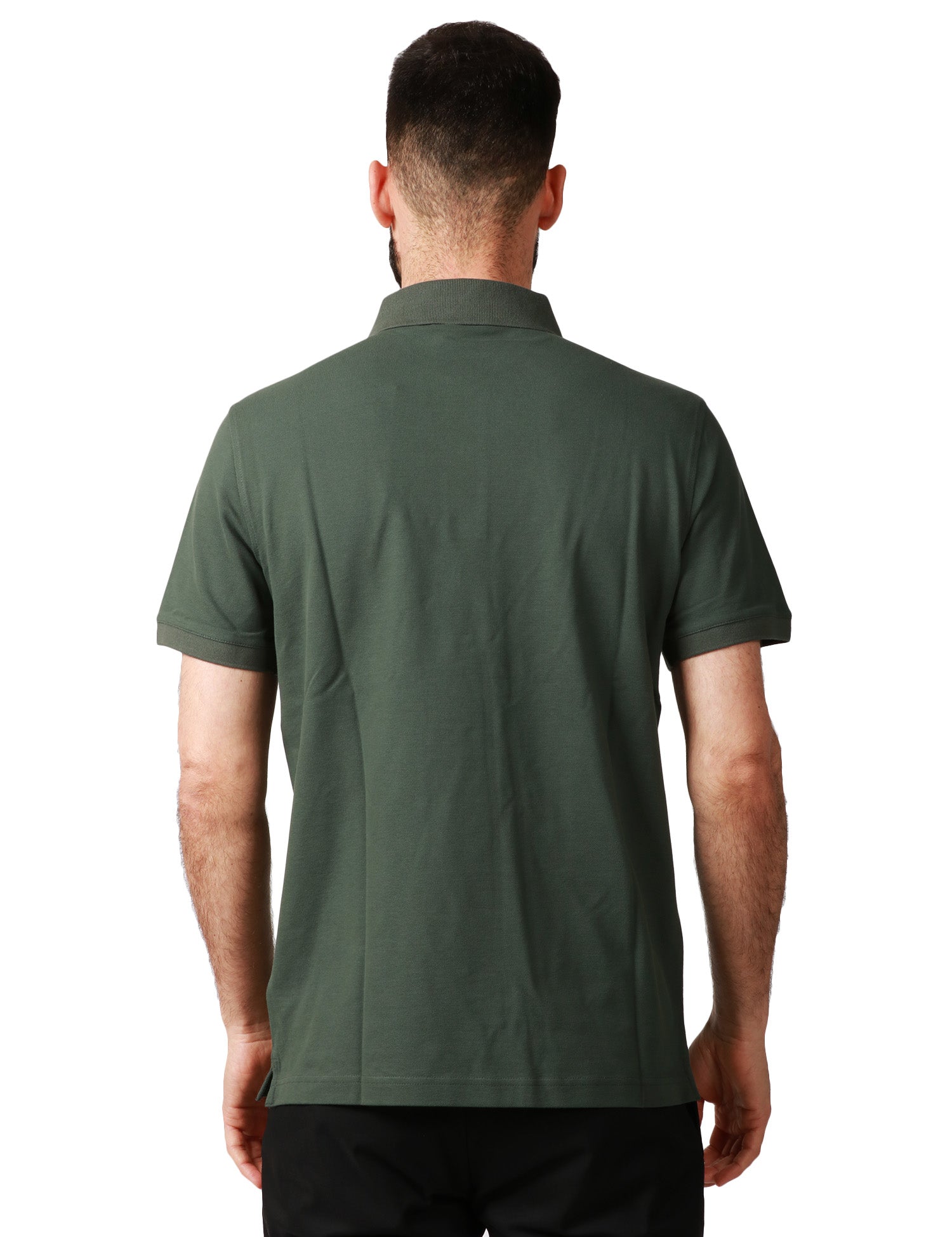 POLO UOMO K-WAY AMEDEE VERDE SCURO A MEZZE MANICHE IN PIQUET ELASTICIZZATO