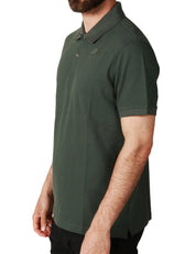 POLO UOMO K-WAY AMEDEE VERDE SCURO A MEZZE MANICHE IN PIQUET ELASTICIZZATO