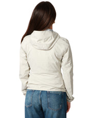 GIUBBINO DONNA K-WAY LILY STRETCH DOT BEIGE IN TESSUTO TECNICO ELASTICIZZATO CON ZIP E CAPPUCCIO