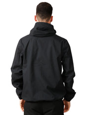 GIUBBINO UOMO K-WAY JACK STRETCH NERO IN TESSUTO TECNICO IMPERMEABILE E ANTIVENTO CON CAPPUCCIO