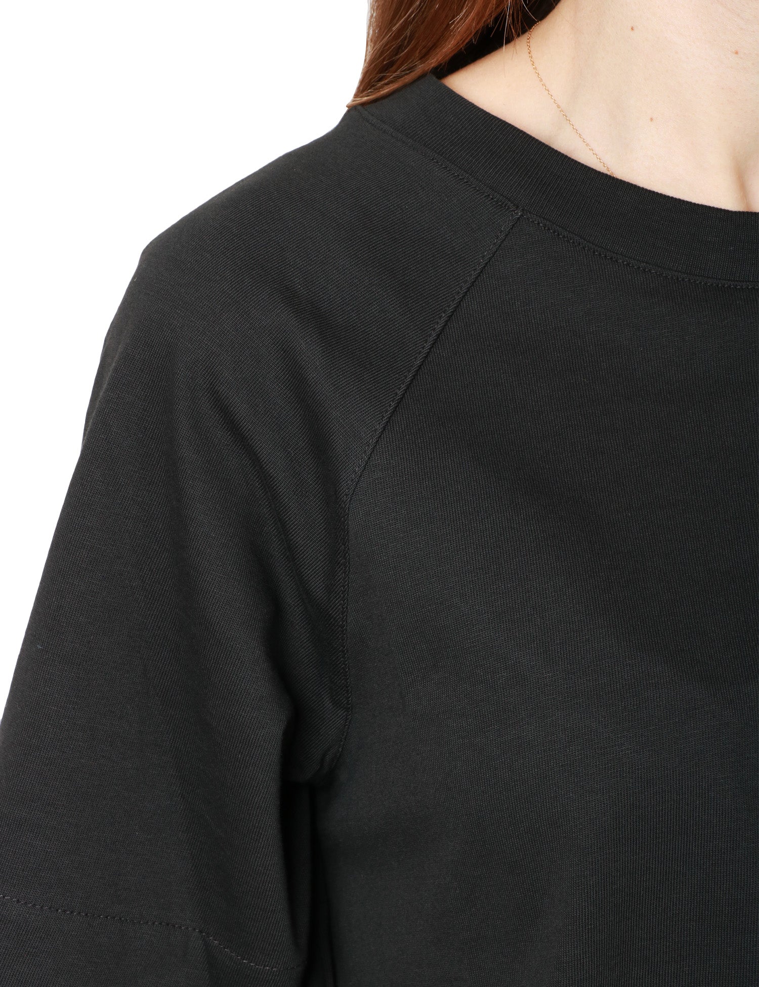 T-SHIRT DONNA K-WAY INDRE NERA IN JERSEY CON SCOLLO A BARCHETTA E MANICHE KIMONO