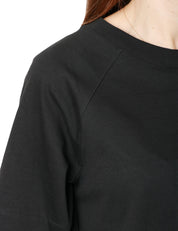 T-SHIRT DONNA K-WAY INDRE NERA IN JERSEY CON SCOLLO A BARCHETTA E MANICHE KIMONO