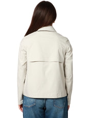GIACCA IMPERMEABILE DONNA K-WAY ARABEL STRETCH BEIGE IN TESSUTO TECNICO IMPERMEABILE CON COLLETTO E ZIP