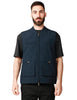 Gilet uomo k-way erhin blu in nylon con colletto e tasche applicate davanti