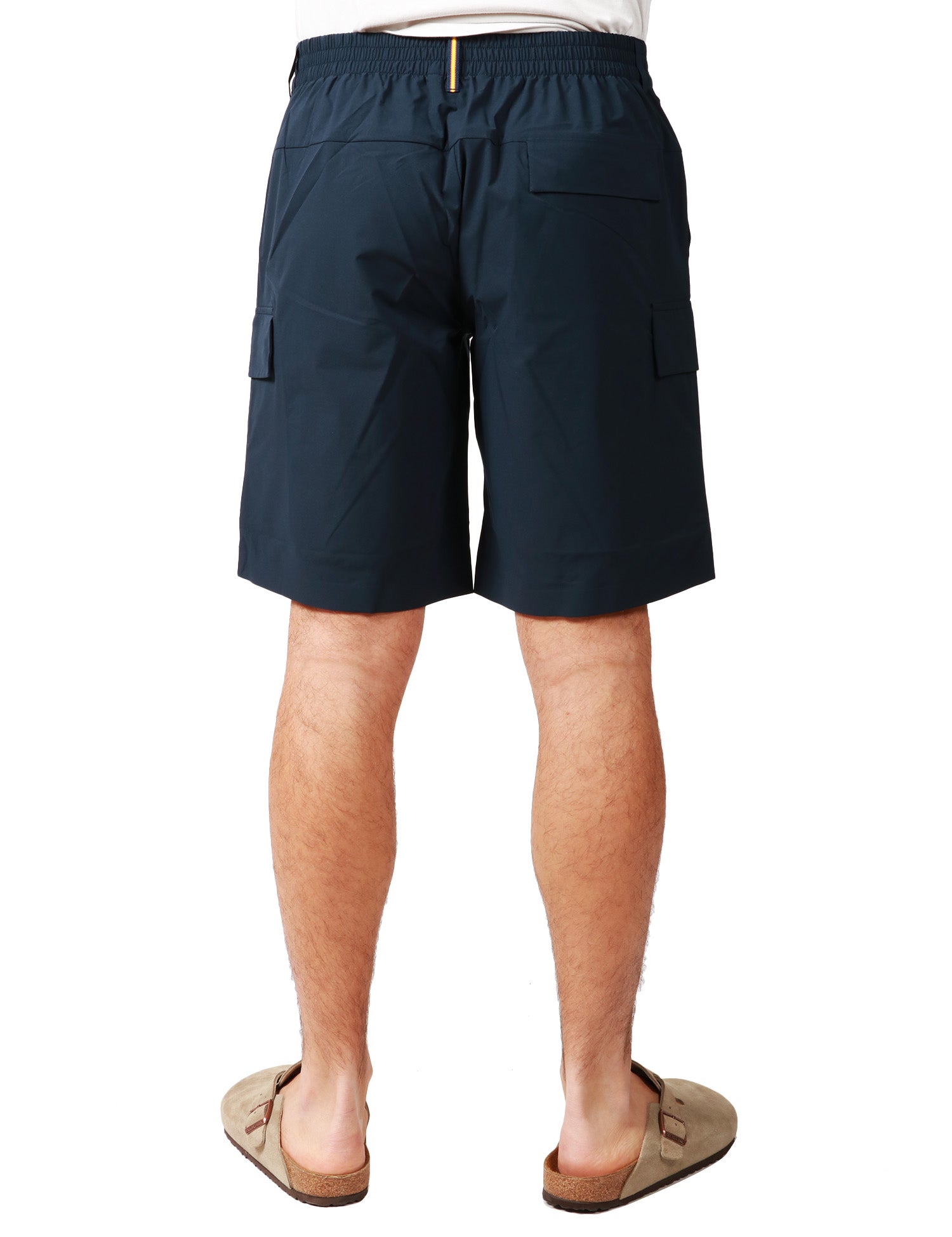 BERMUDA UOMO K-WAY BASTYEL BLU SCURO IN TESSUTO TECNICO CON TASCHE UTILITY LATERALI