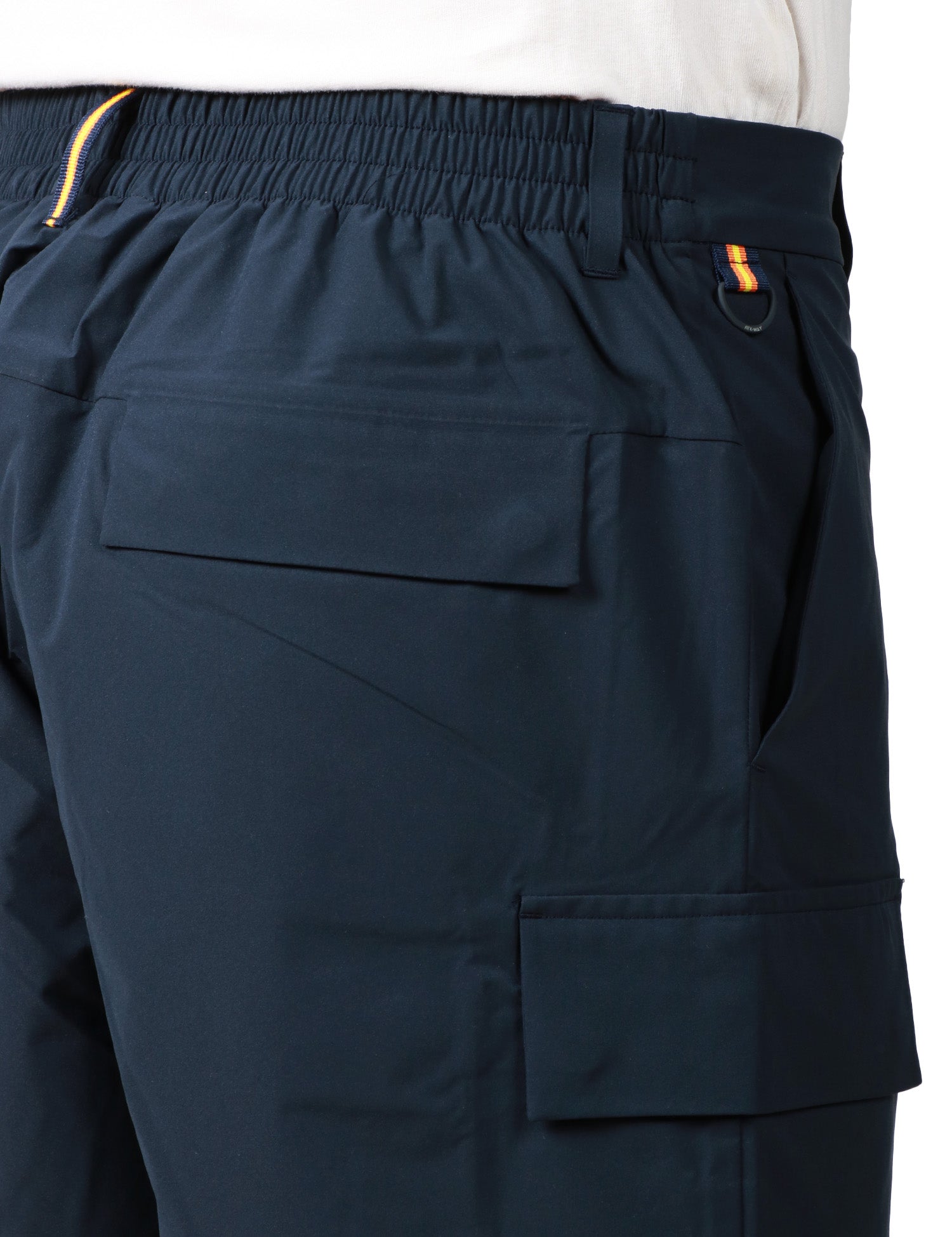BERMUDA UOMO K-WAY BASTYEL BLU SCURO IN TESSUTO TECNICO CON TASCHE UTILITY LATERALI