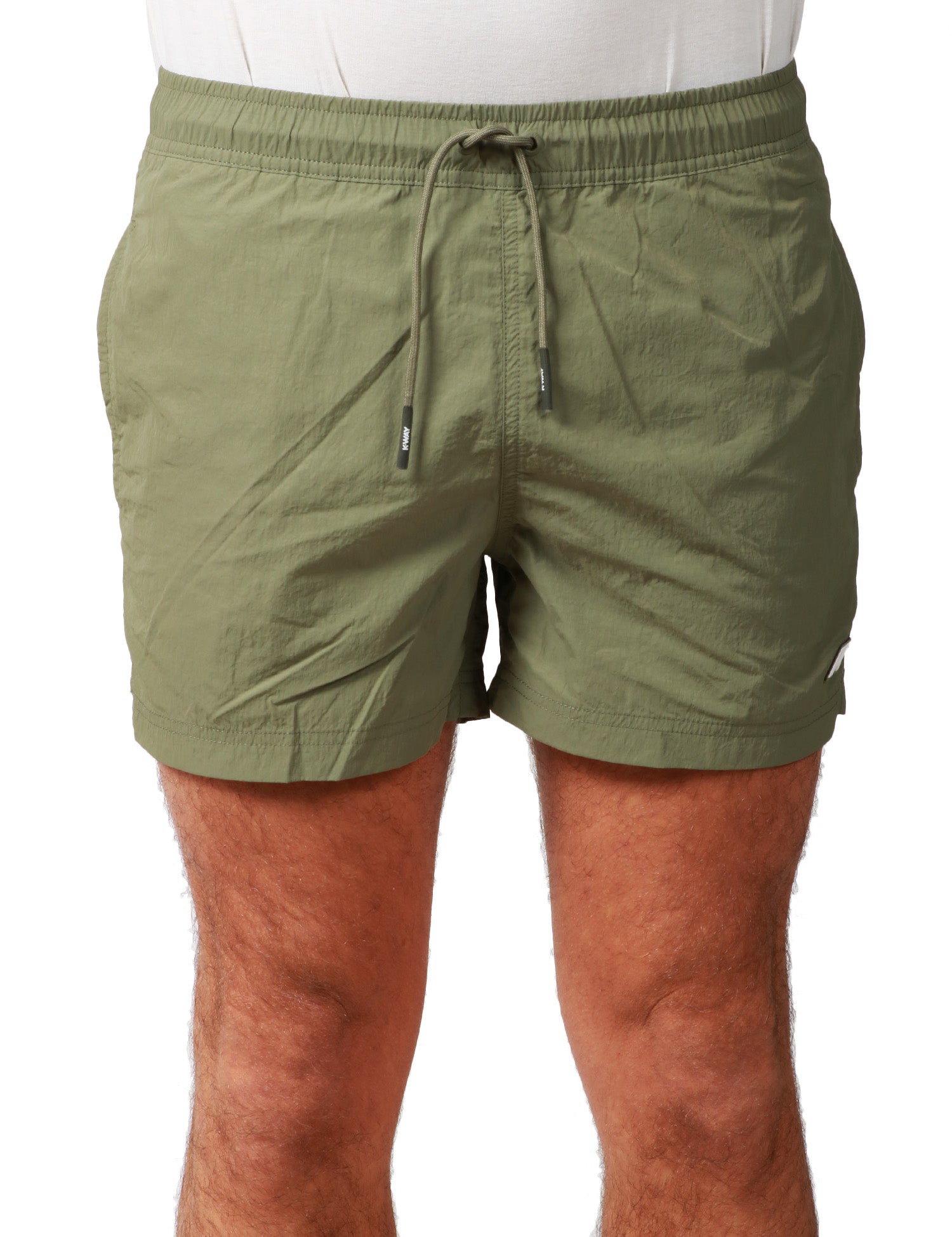 COSTUME MARE UOMO K-WAY HAZEL GREEN IN TESSUTO AD ASCIUGATURA RAPIDA CON VITA ELASTICIZZATA