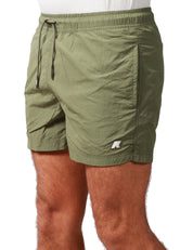 COSTUME MARE UOMO K-WAY HAZEL GREEN IN TESSUTO AD ASCIUGATURA RAPIDA CON VITA ELASTICIZZATA
