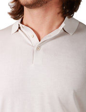 POLO UOMO KANGRA BEIGE A MANICA LUNGA IN RASATO CALATO