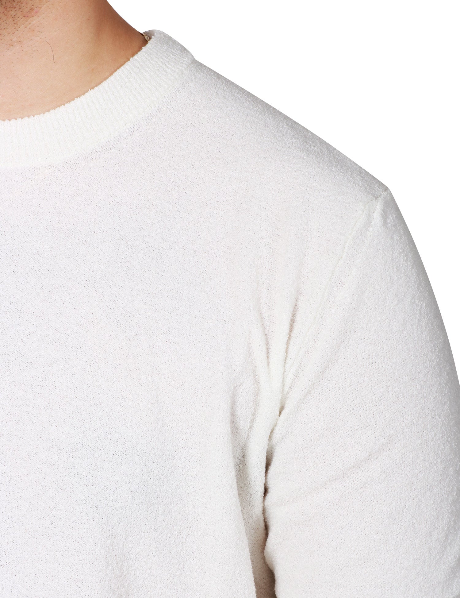 MAGLIA UOMO KANGRA BIANCA GIROCOLLO A MEZZA MANICA IN RASATO ROVESCIO