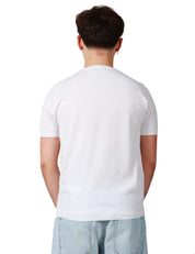 MAGLIA UOMO KANGRA BIANCA GIROCOLLO IN COTONE RASATO CALATO