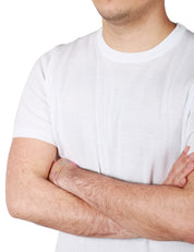 MAGLIA UOMO KANGRA BIANCA GIROCOLLO IN COTONE RASATO CALATO