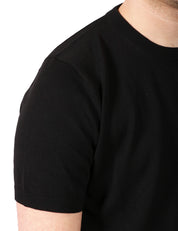 MAGLIA UOMO KANGRA NERA GIROCOLLO IN COTONE RASATO CALATO