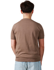 MAGLIA UOMO KANGRA TORTORA GIROCOLLO IN COTONE RASATO CALATO